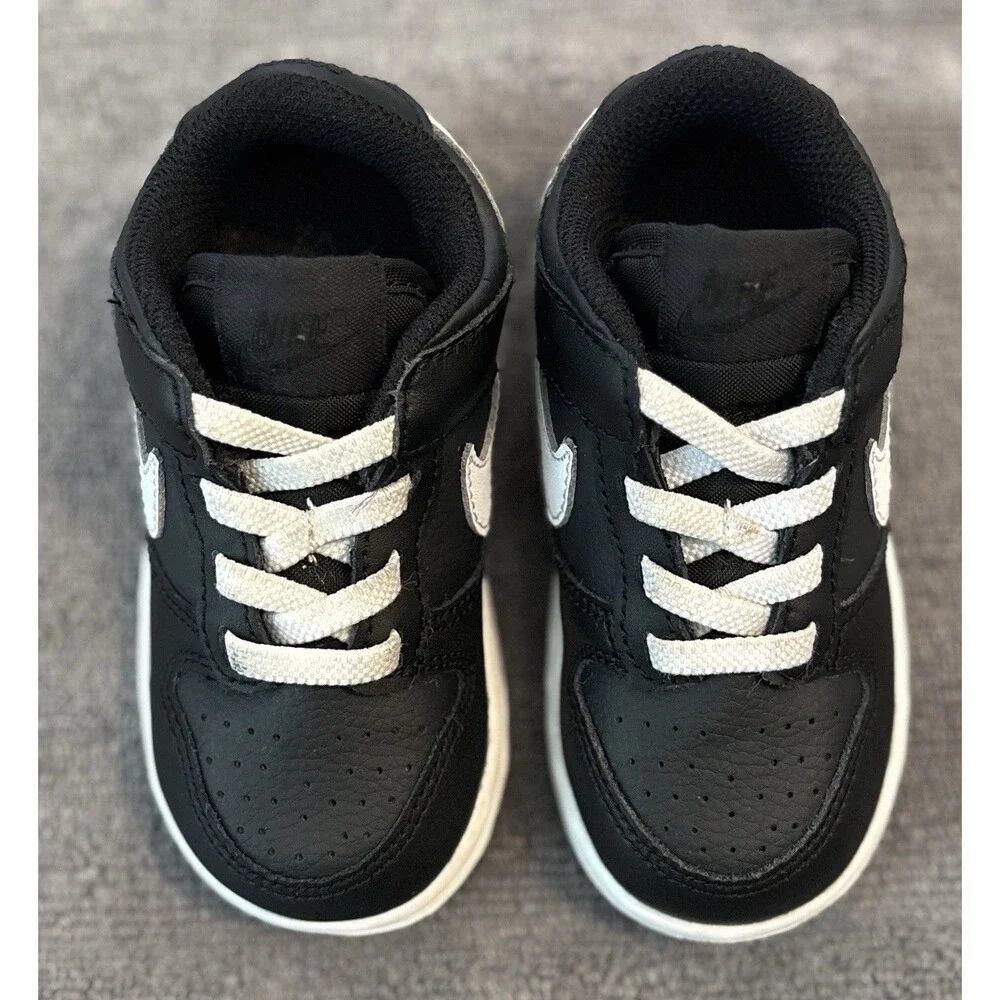 Nike Dunk Low Reverse Panda Black White TD Sneakers Toddler Size 7C DH9761-002